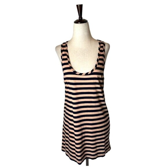 J Crew Shirt Women Medium Pink Black Striped Scoop Neck Racerback Tank Top NWT - Picture 1 of 9